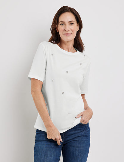 Gerry Weber - White Flower Embellished Tee