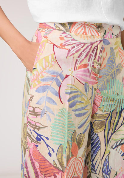 Gerry Weber - Multicoloured Botantical Print Linen Pants