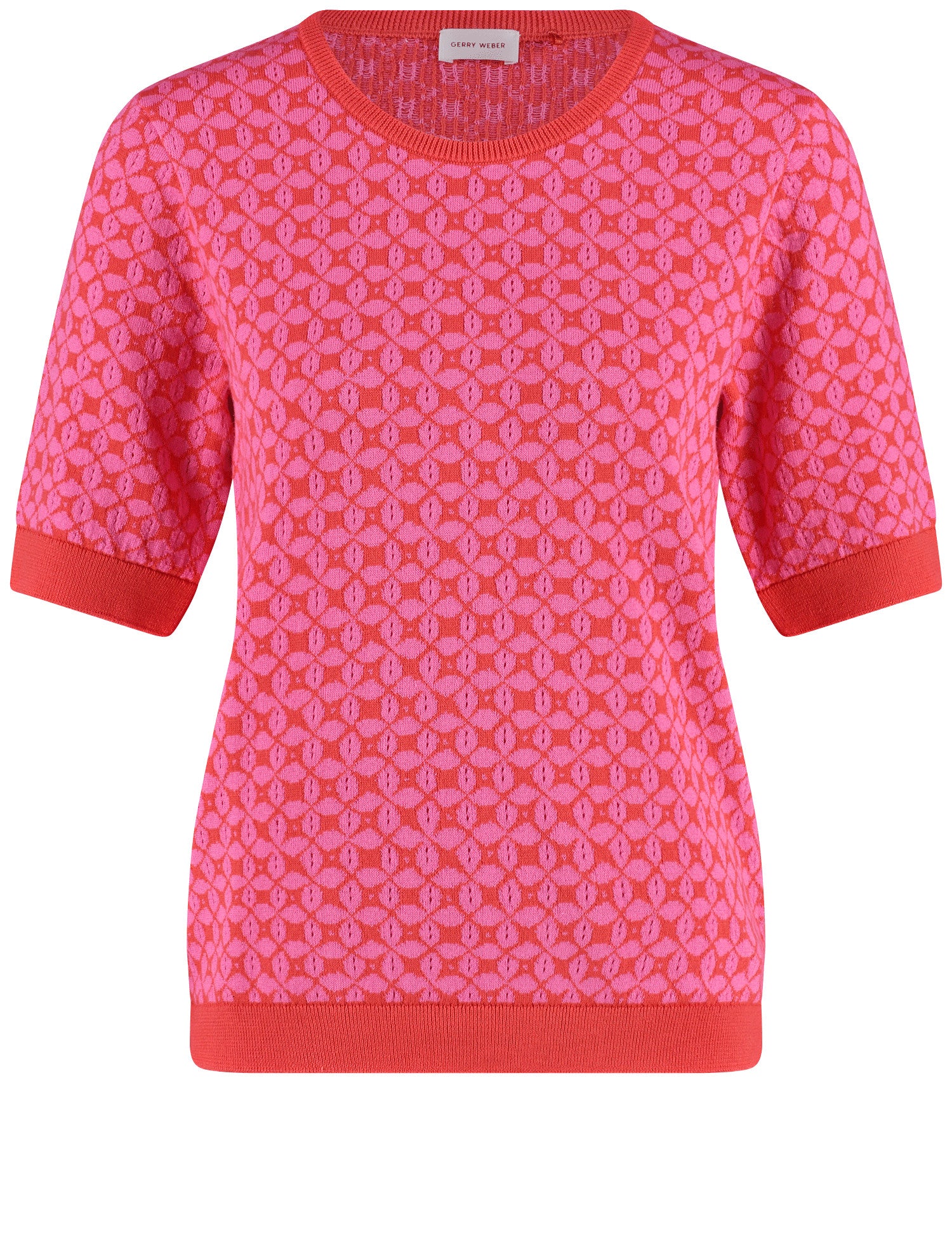 Gerry Weber - Geometric Floral Red and Pink Print Sweater