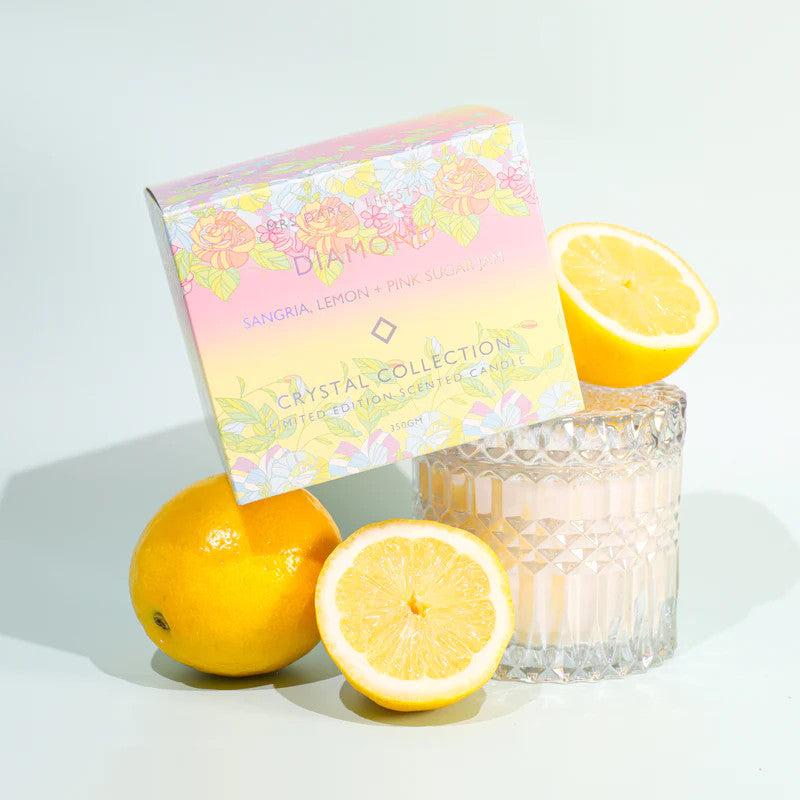 Mrs Darcy Diamond Candle - Sangria, Lemon and Pink Sugar Jam