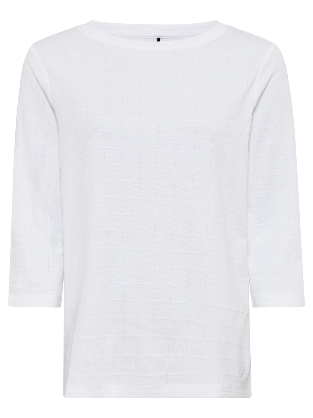 Olsen - Cotton Boat Neck Top in White