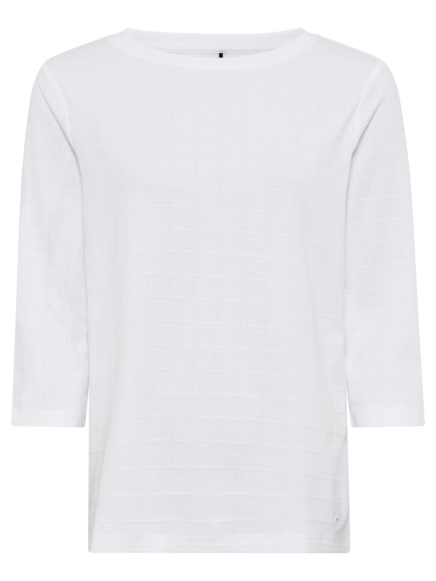 Olsen - Cotton Boat Neck Top in White