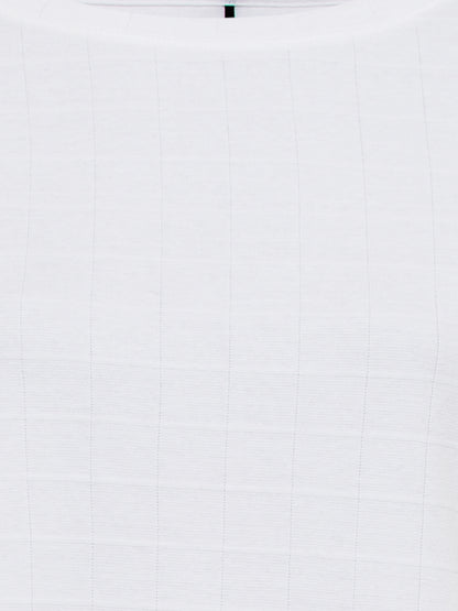 Olsen - Cotton Boat Neck Top in White