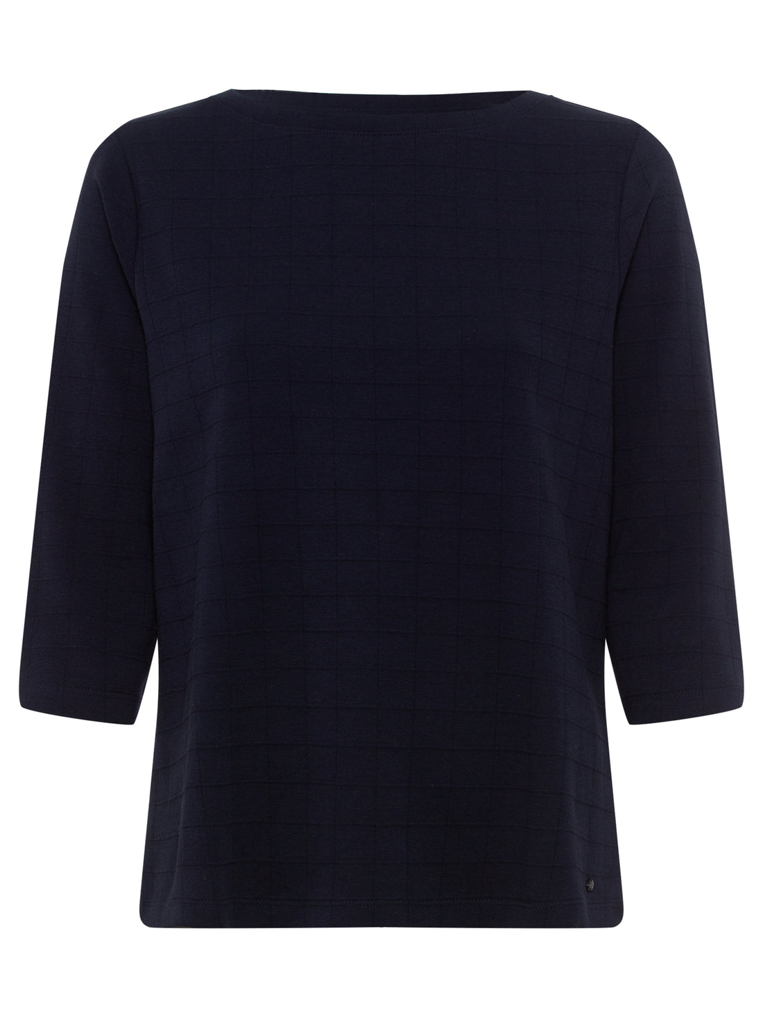Olsen - Cotton Boat Neck Top in Navy
