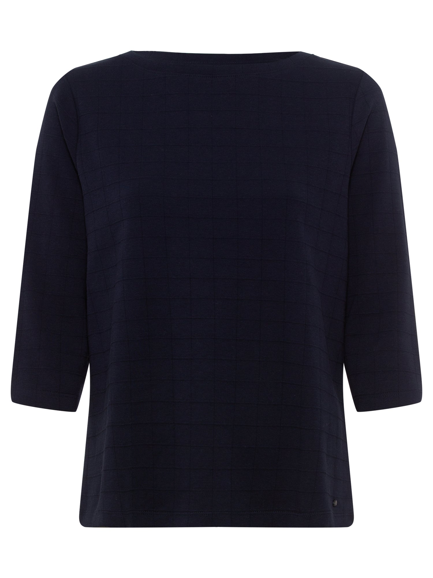 Olsen - Cotton Boat Neck Top in Navy