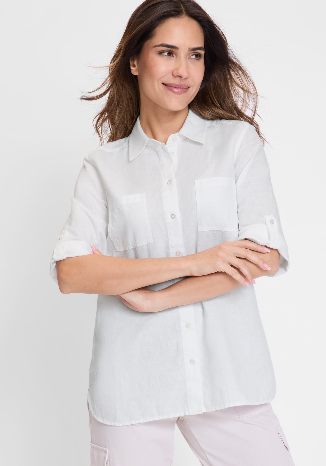 Olsen - Short Sleeve Blouse- White