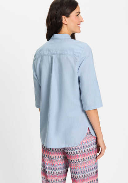 Olsen - Short Sleeve Blouse- Sky Blue