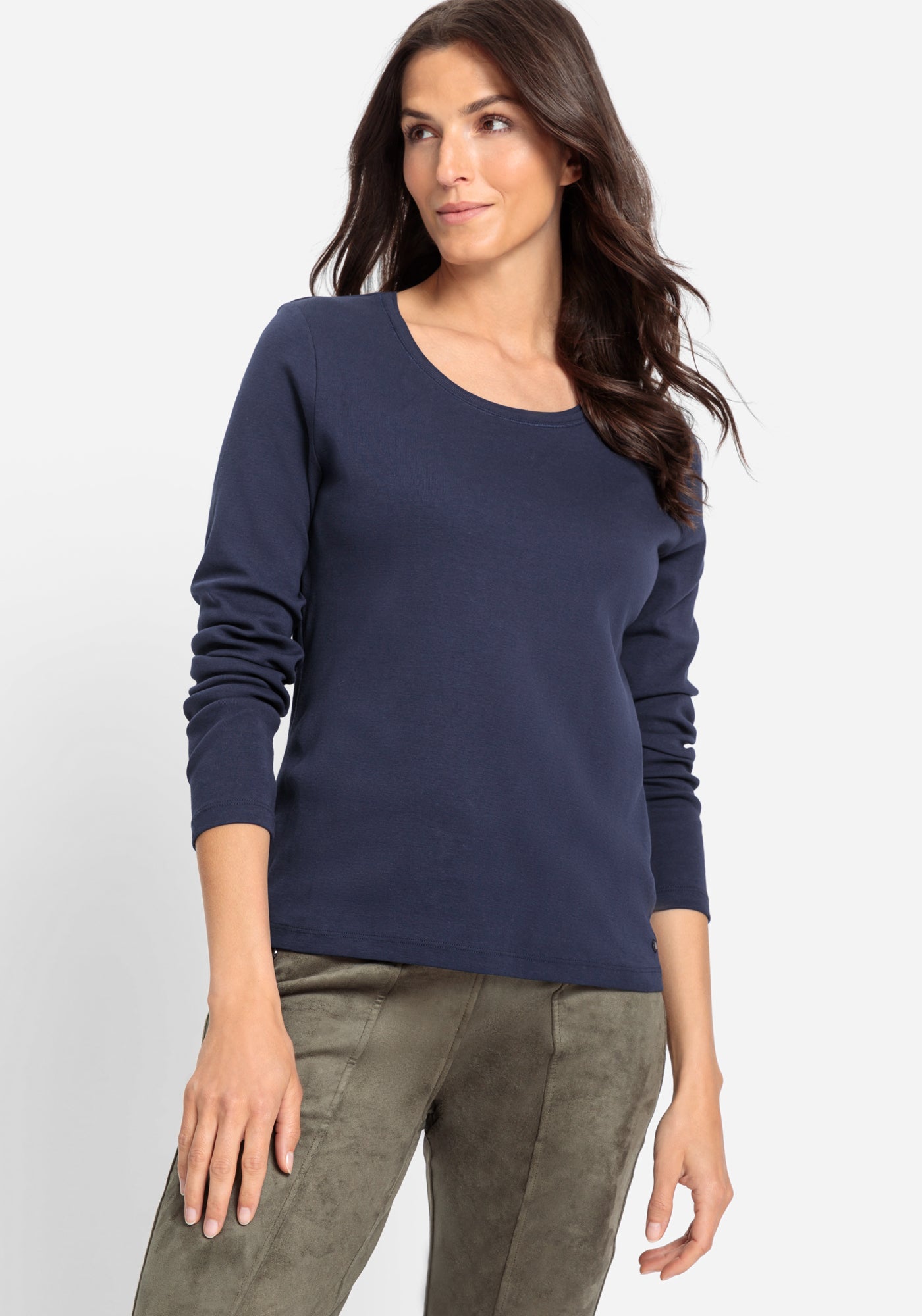 Olsen Basic Navy Long Sleeve T-shirt