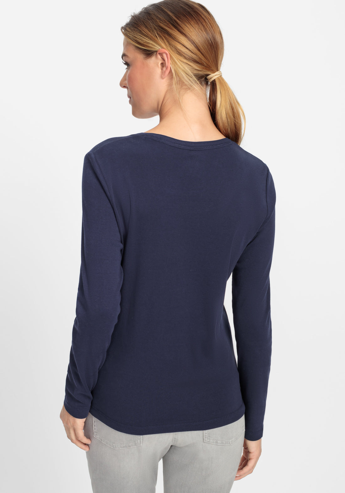 Olsen Basic Navy Long Sleeve T-shirt