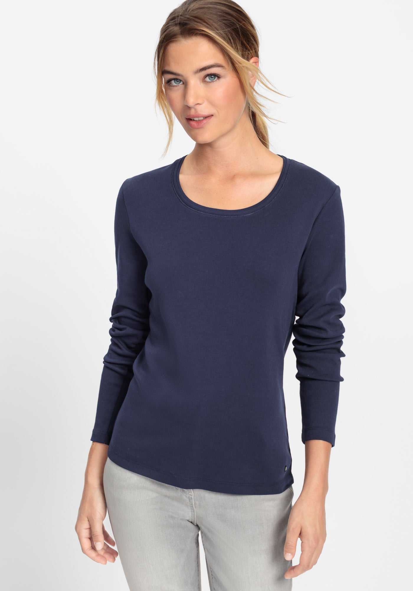 Olsen Basic Navy Long Sleeve T-shirt