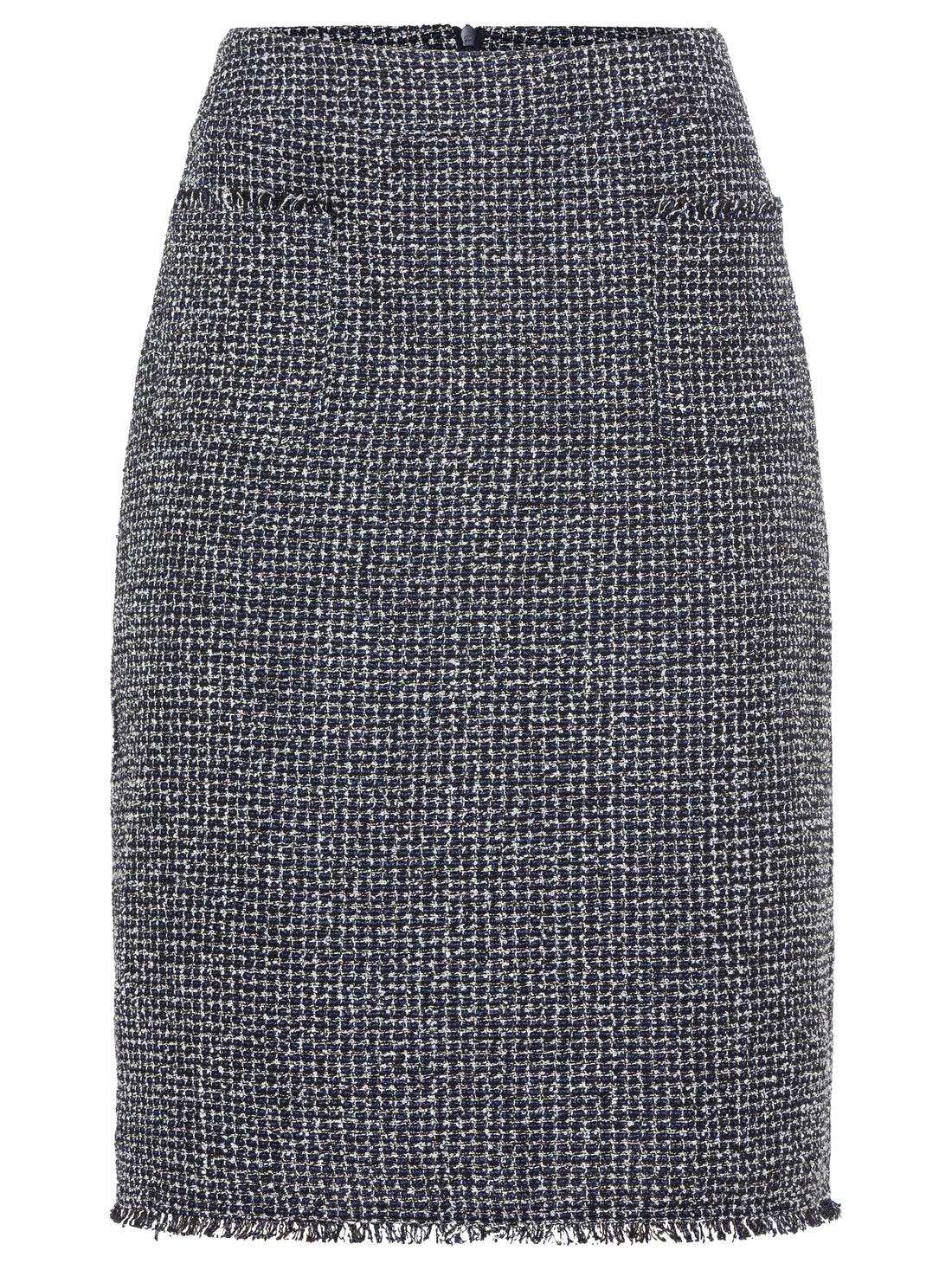 Olsen Black and Navy Woven Skirt