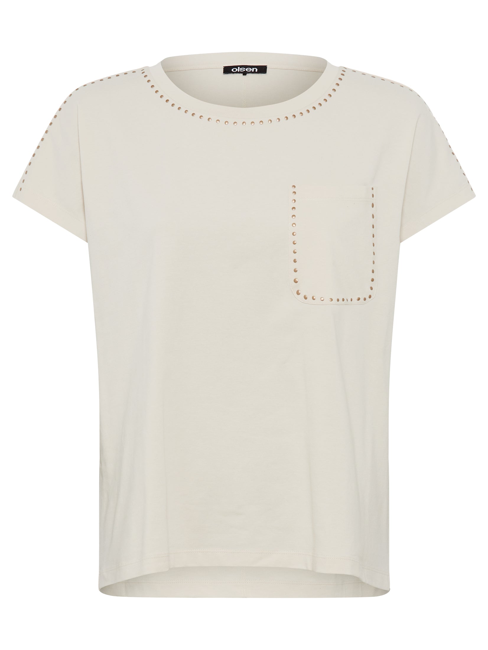 Olsen - Cream T-shirt With Studs