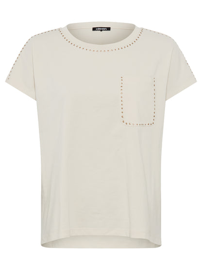 Olsen - Cream T-shirt With Studs