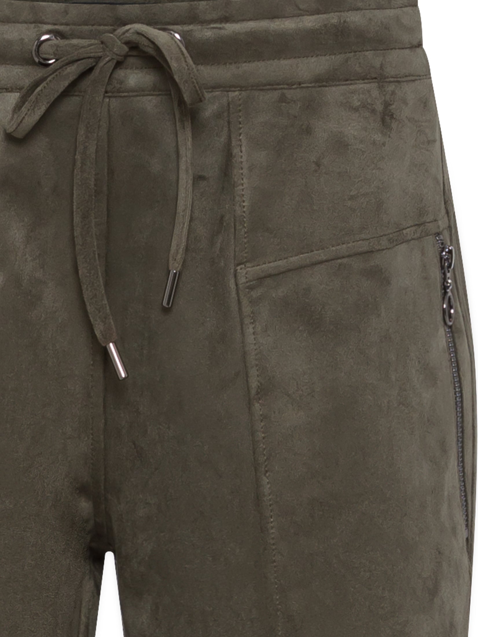 Olsen Lisa Faux Suede Pant -Olive