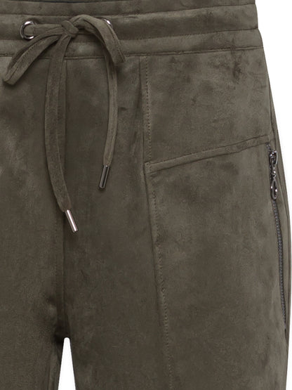 Olsen Lisa Faux Suede Pant -Olive
