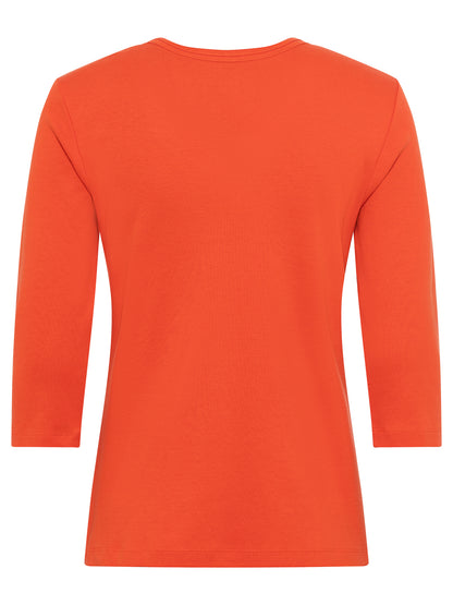 Olsen  - Golden Orange Rhinestone Jersey Top