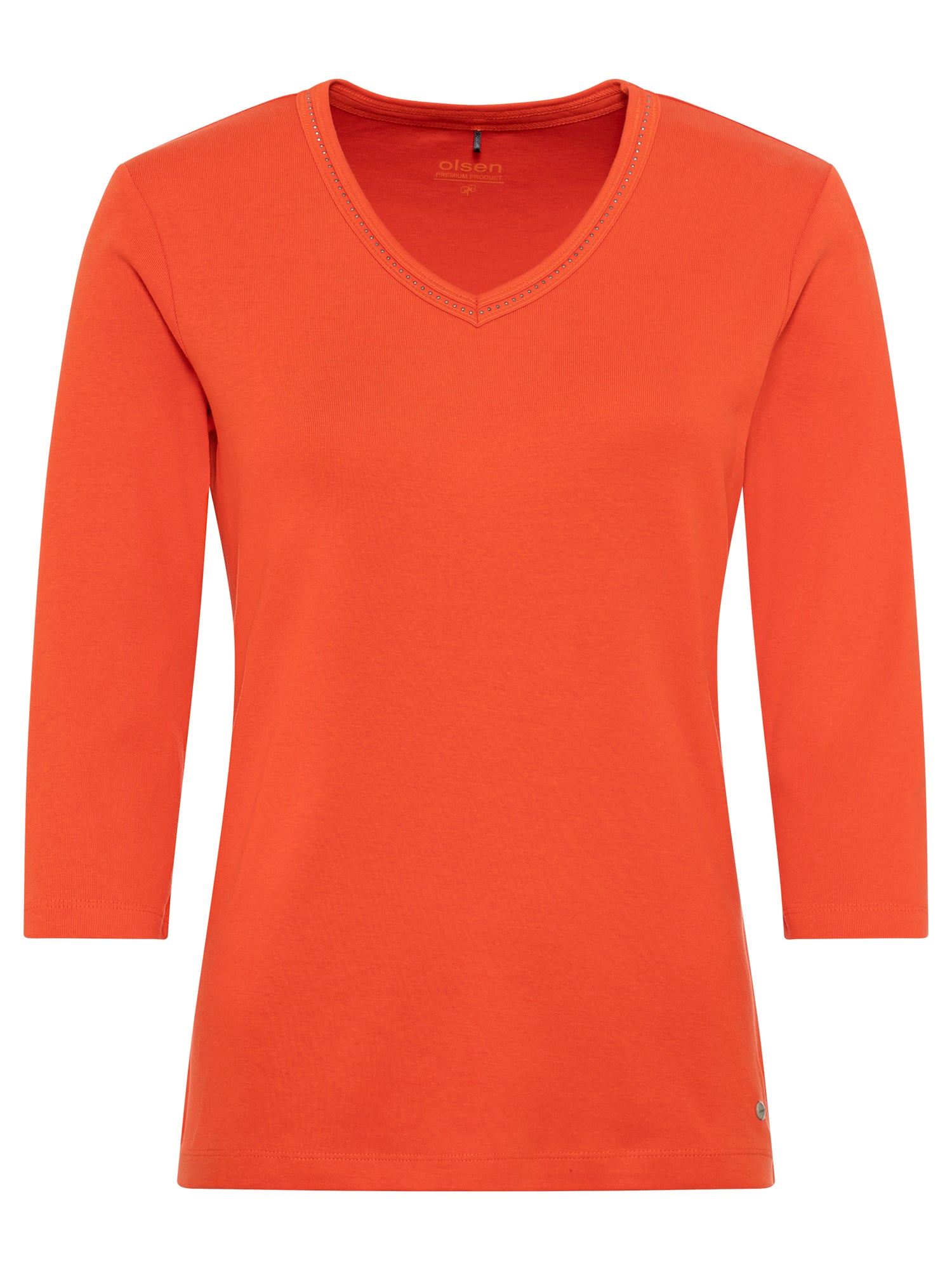 Olsen  - Golden Orange Rhinestone Jersey Top