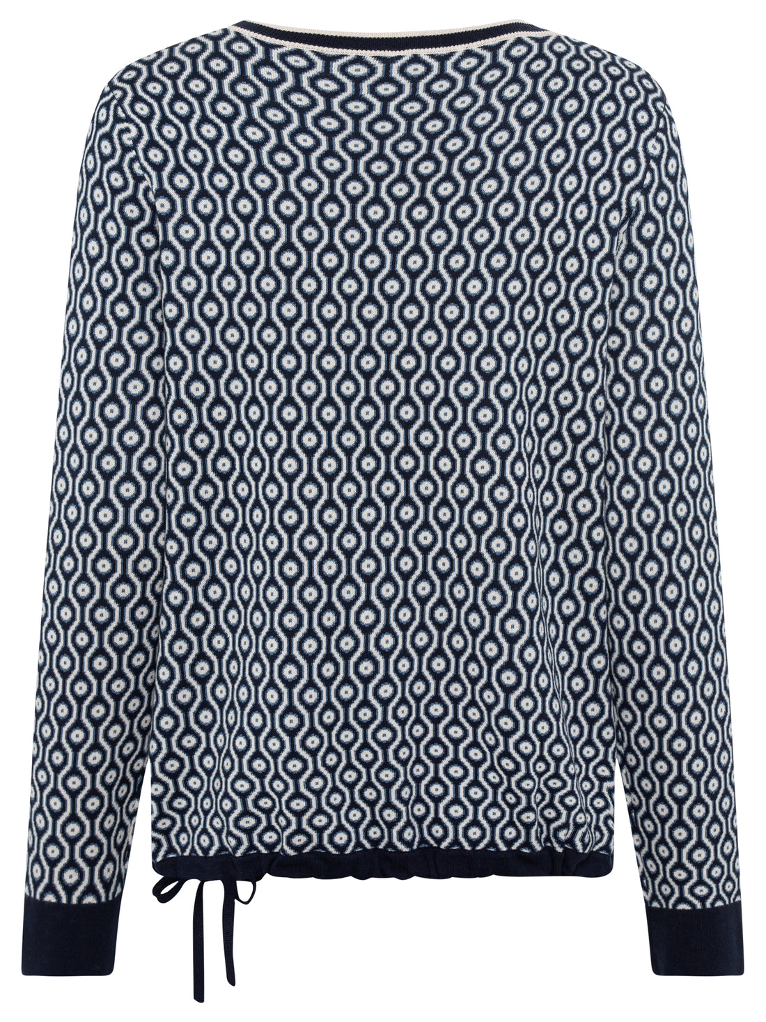 Olsen Navy &amp; White Print Jumper