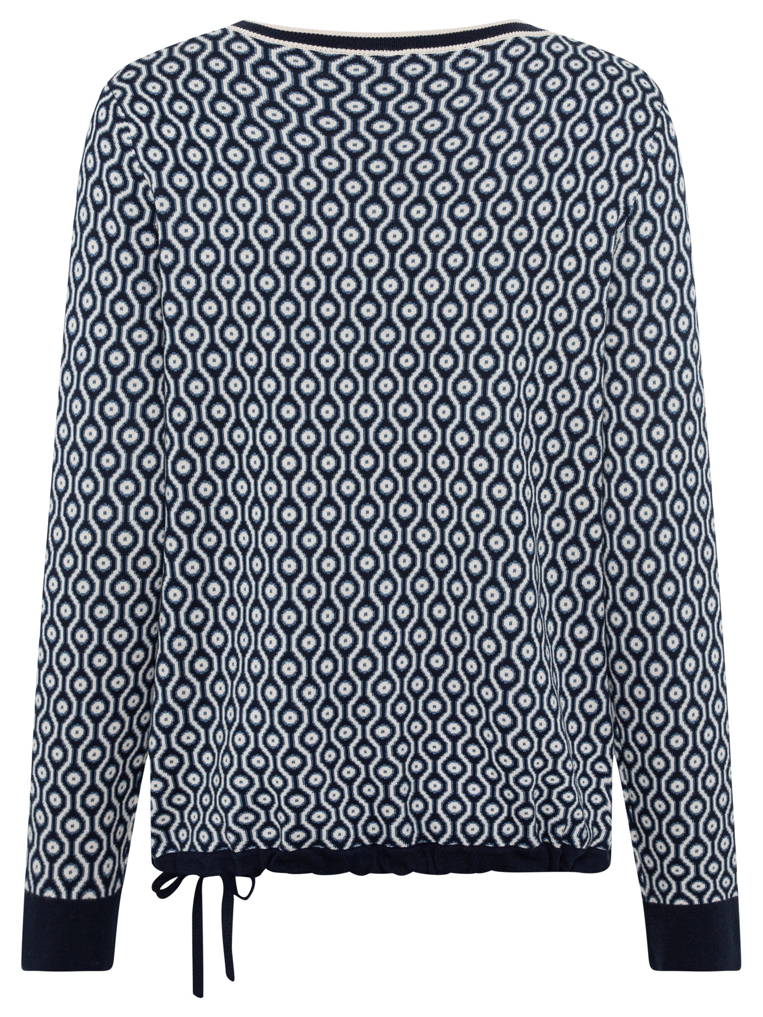 Olsen Navy &amp; White Print Jumper