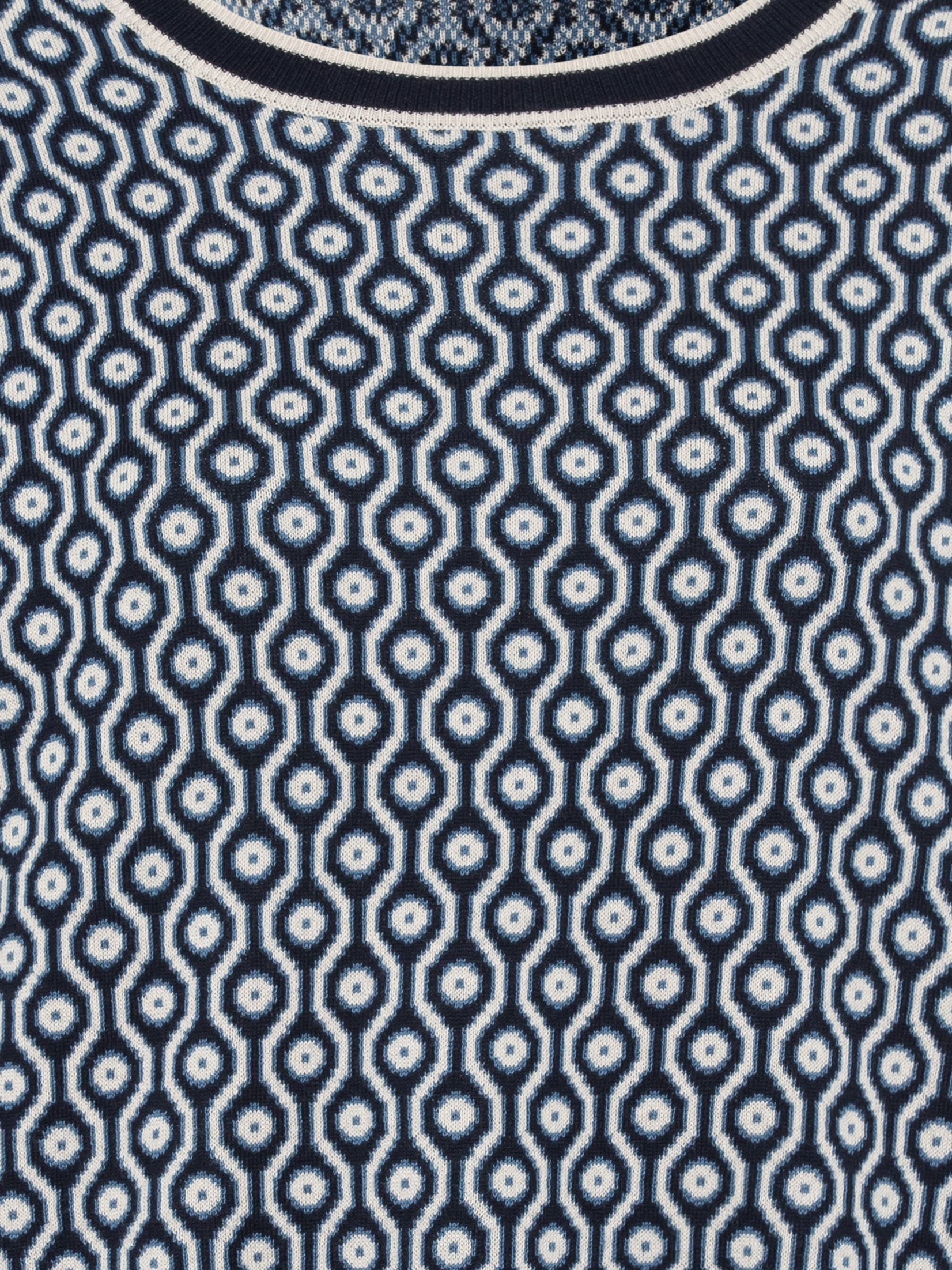 Olsen Navy &amp; White Print Jumper