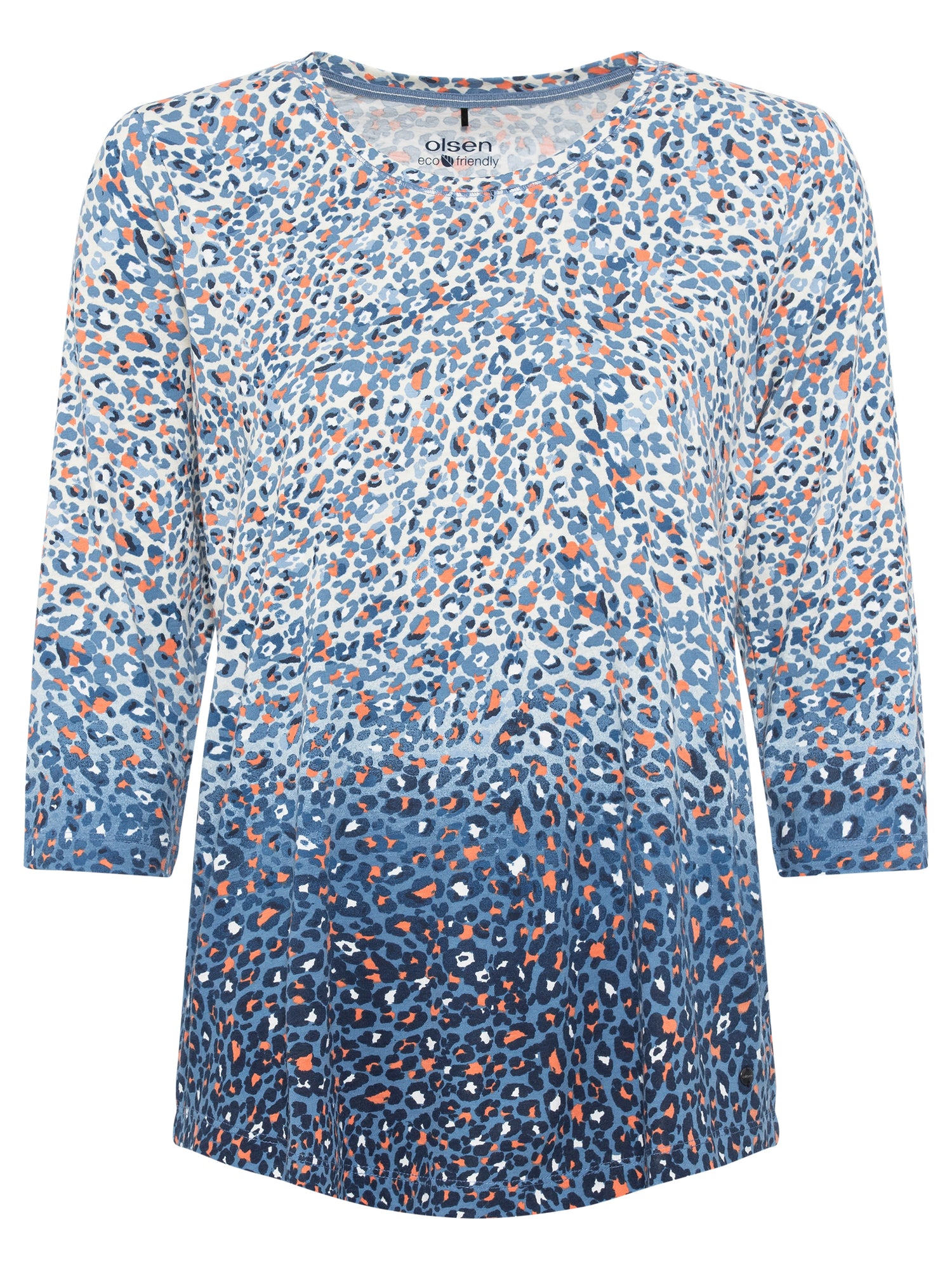 Olsen Animal Print 3/4 Sleeve T-Shirt