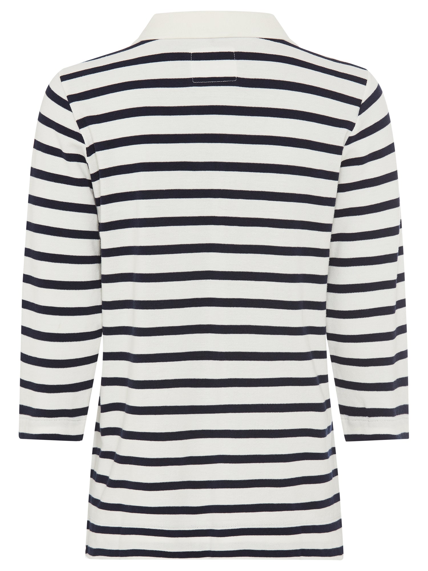 Olsen -Polo shirt with horizontal stripes - Navy and white