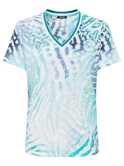 Olsen Aqua Print Tee