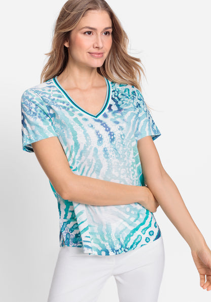 Olsen Aqua Print Tee