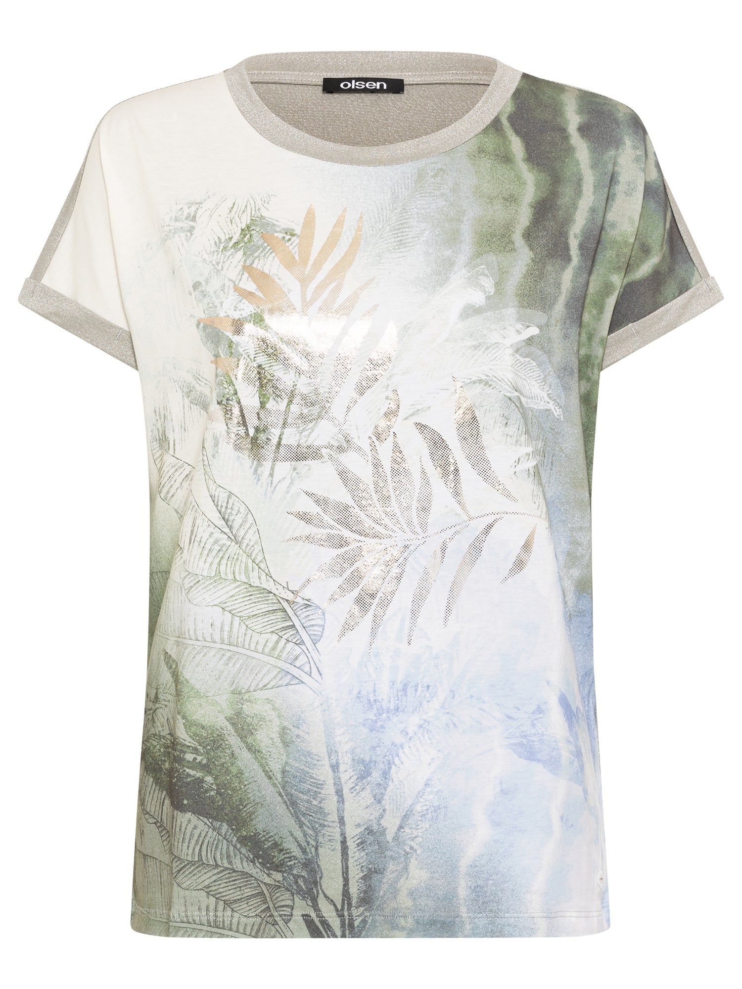 Olsen - Metallic Forest Print T Shirt