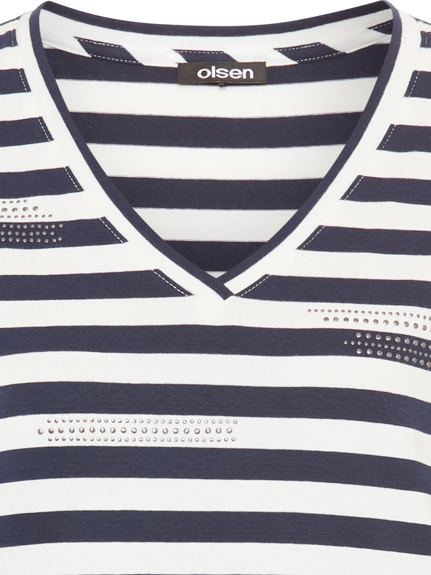 Olsen-Blue stripe 3/4 T-shirt