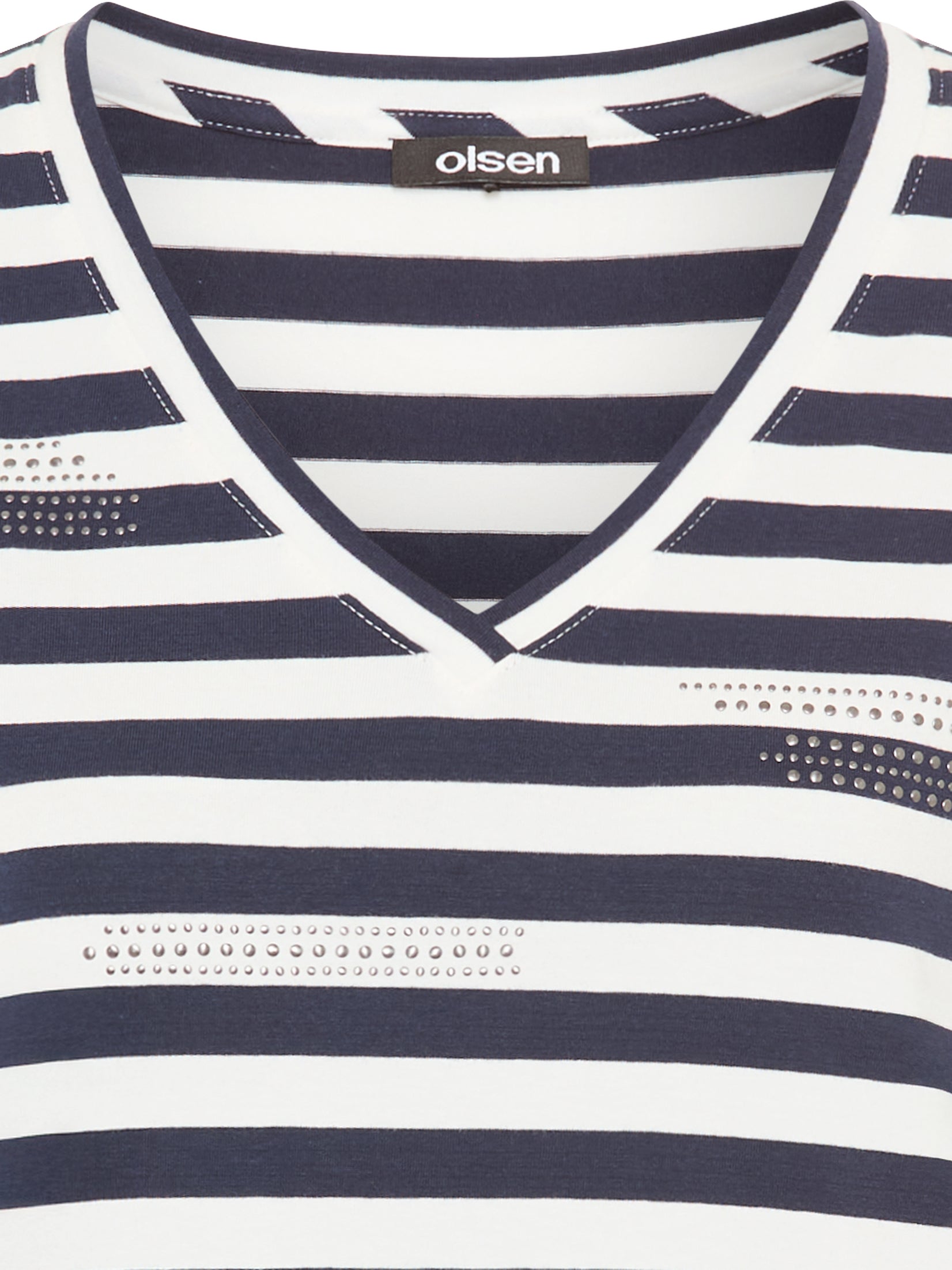 Olsen-Blue stripe 3/4 T-shirt