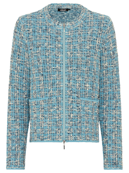 Olsen- Aqua and Beige Jacket