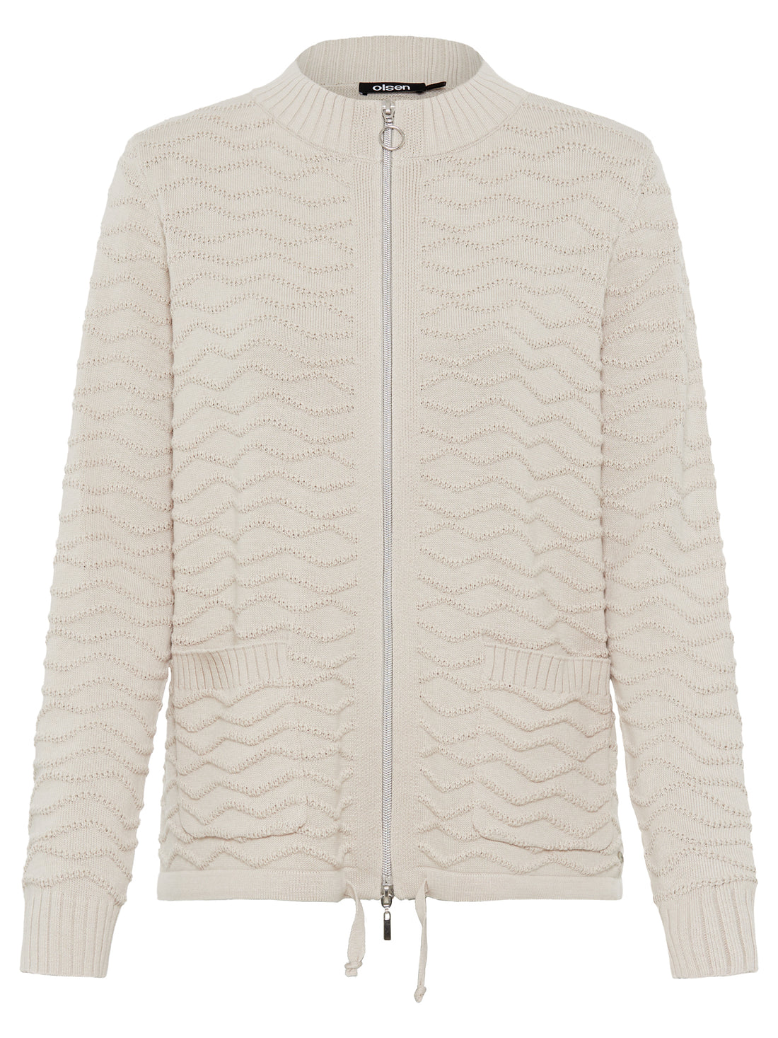 Olsen - Beige Zip Cardi