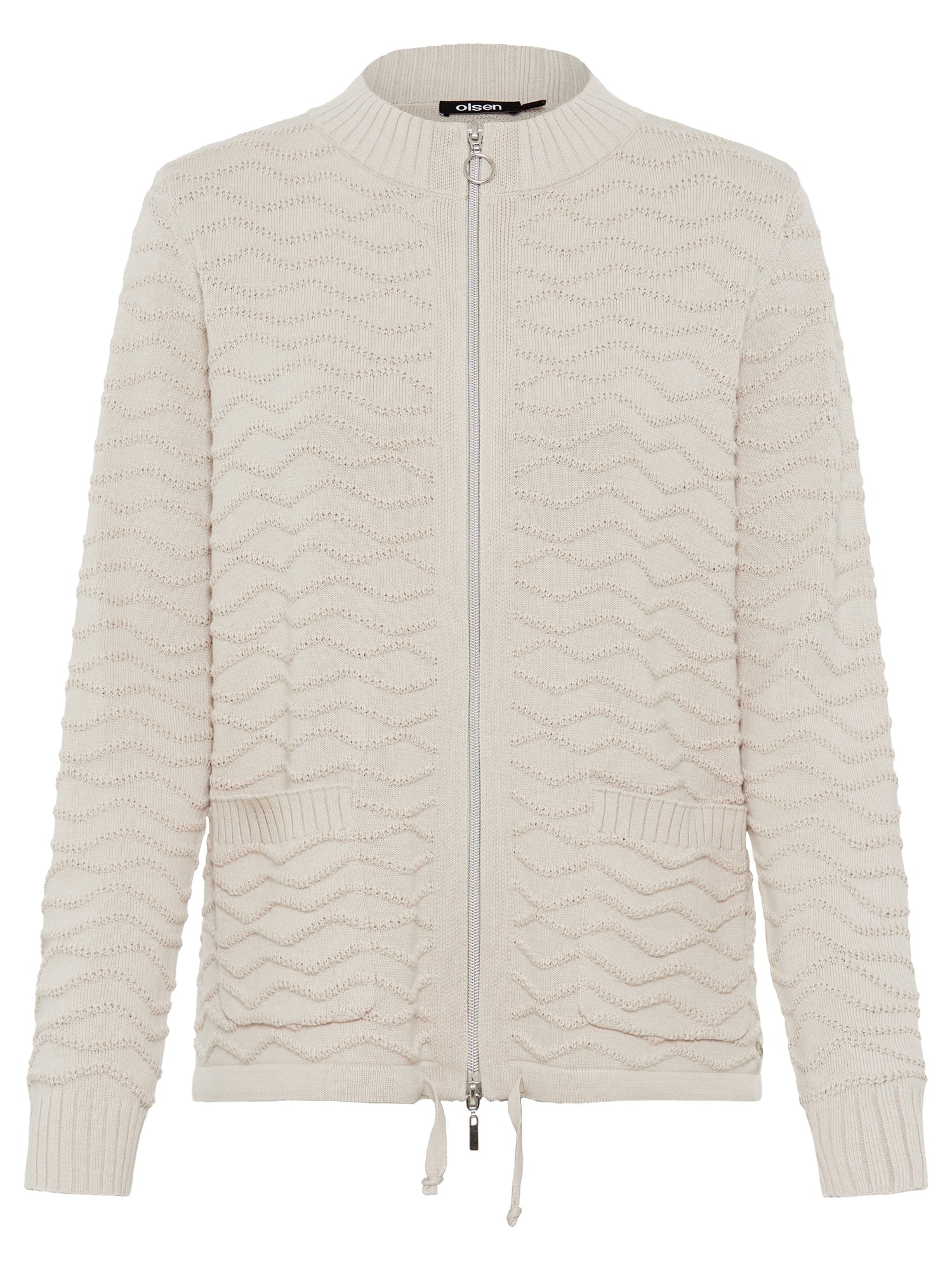 Olsen - Beige Zip Cardi