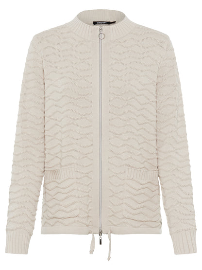 Olsen - Beige Zip Cardi