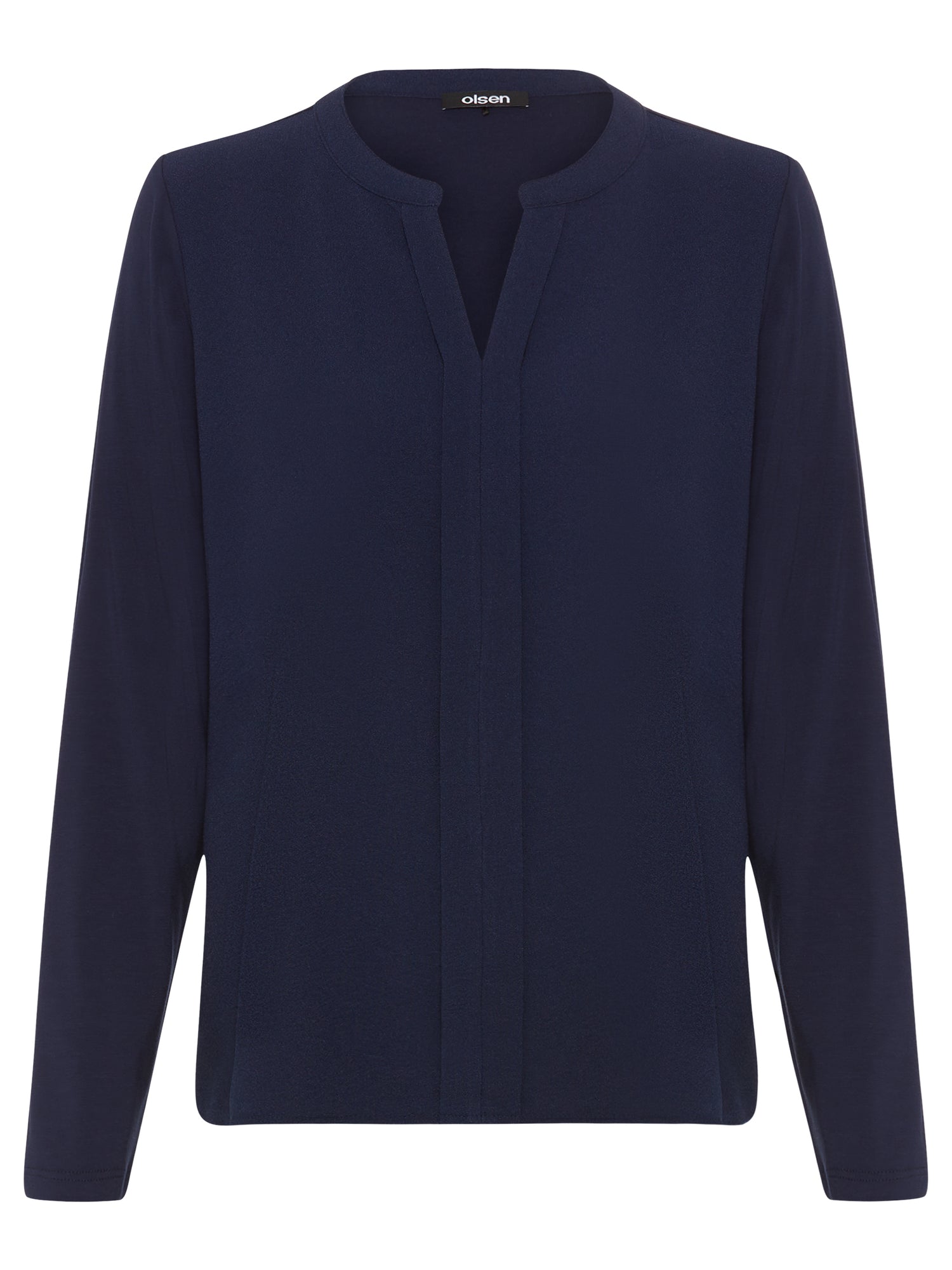 Olsen-V-Neck Navy Long Sleeve Top
