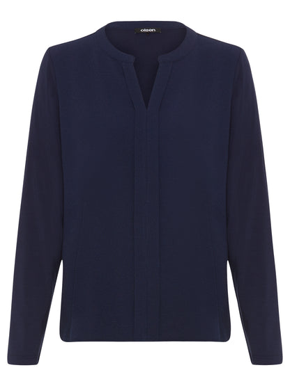 Olsen-V-Neck Navy Long Sleeve Top
