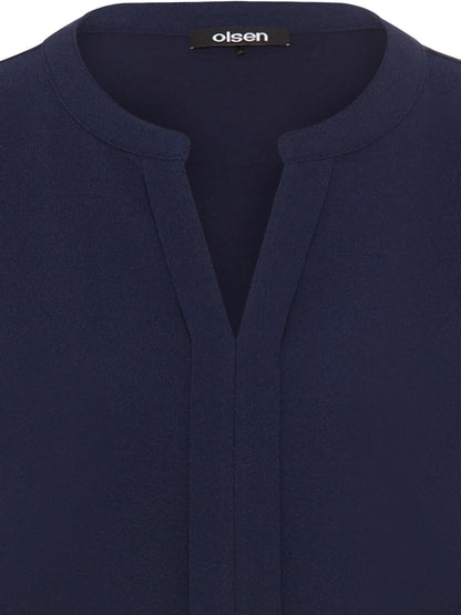 Olsen-V-Neck Navy Long Sleeve Top