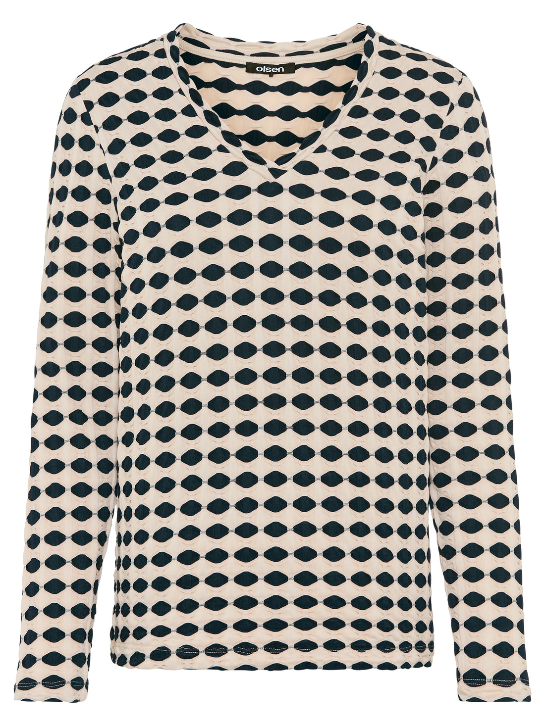 Olsen - Navy and Cream Texture top