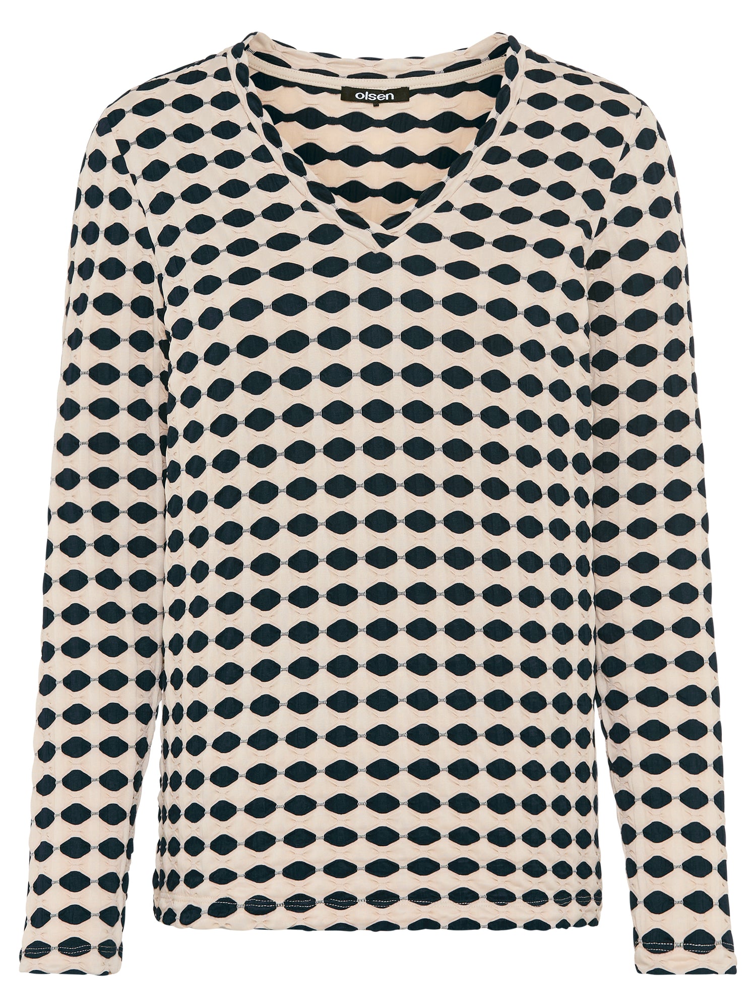Olsen - Navy and Cream Texture top