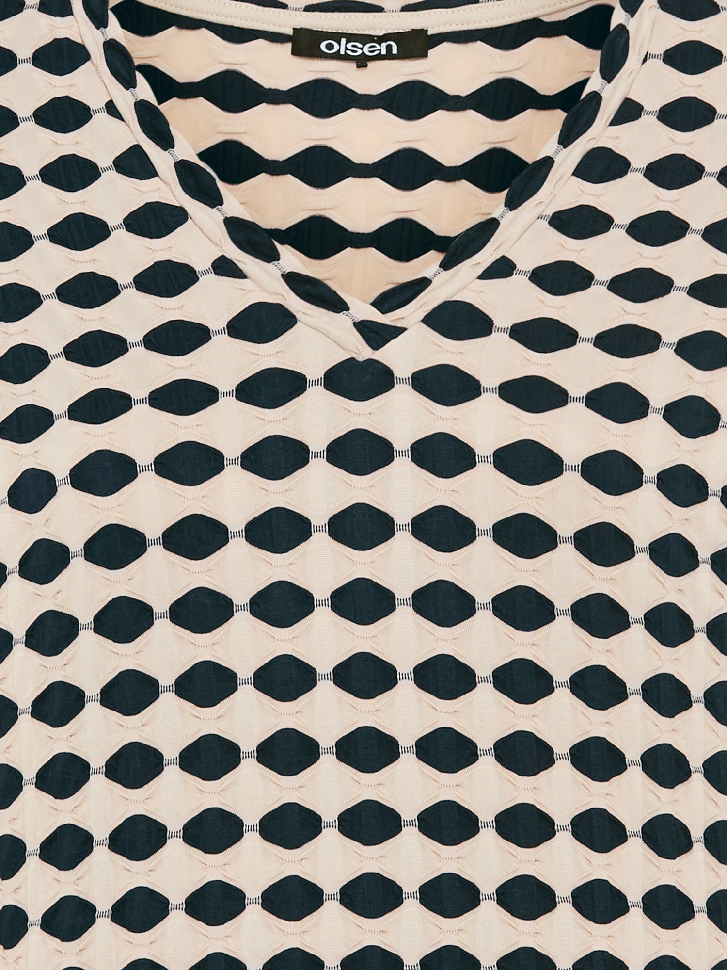 Olsen - Navy and Cream Texture top