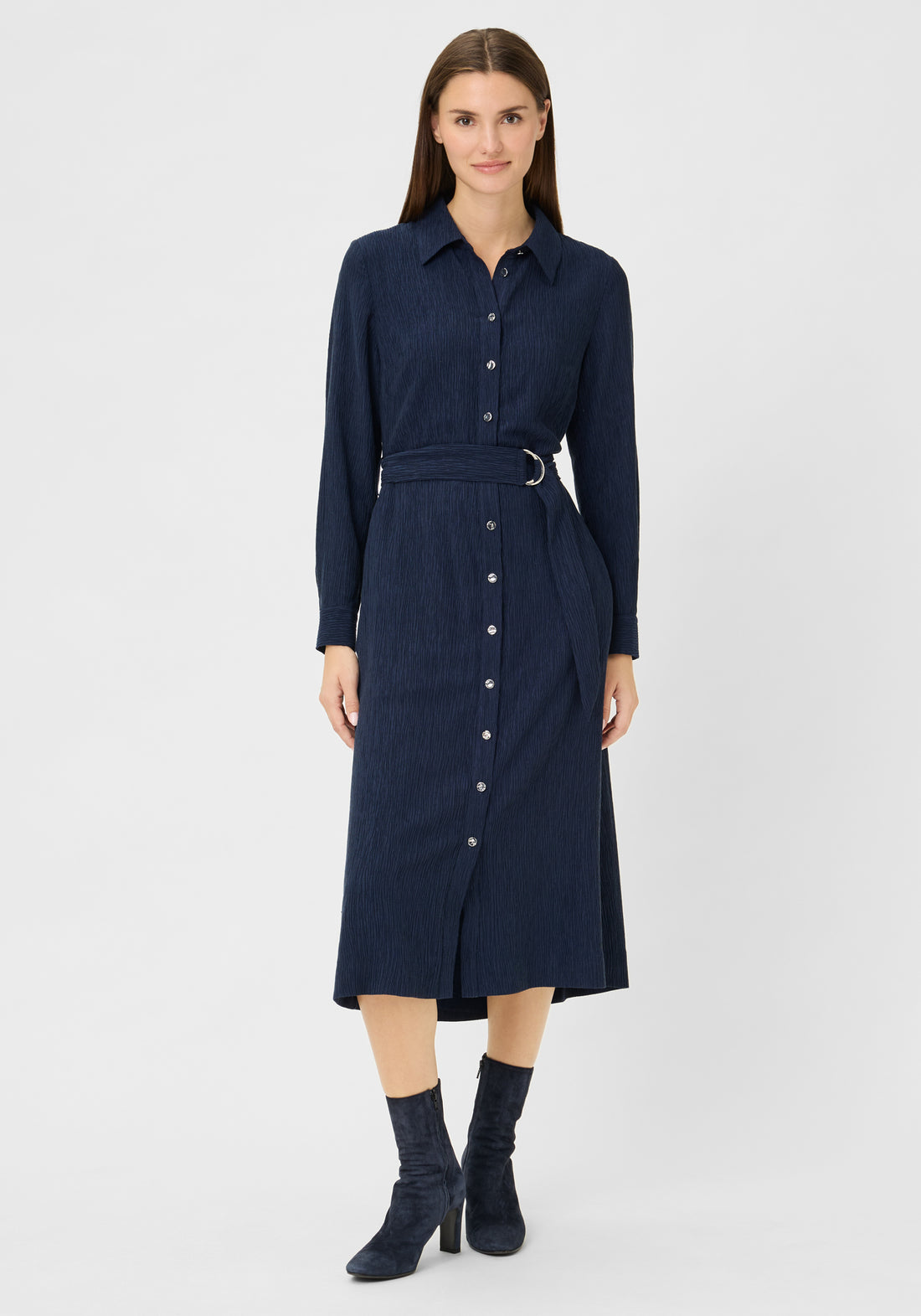 Olsen - Navy Long Sleeve Dress