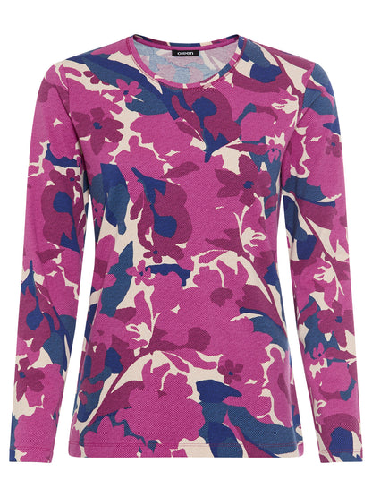Olsen-Pink and Navy Flower T-shirt