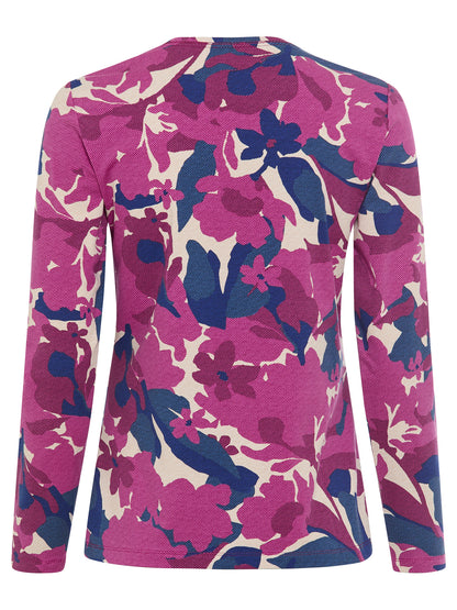 Olsen-Pink and Navy Flower T-shirt