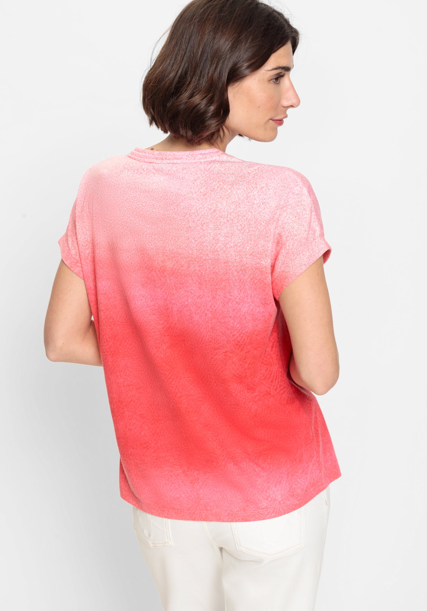 Olsen -Red Poppy Graduated Relaxed Tee