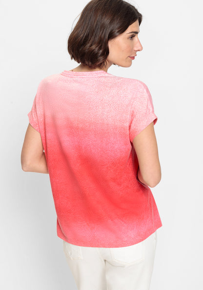 Olsen -Red Poppy Graduated Relaxed Tee