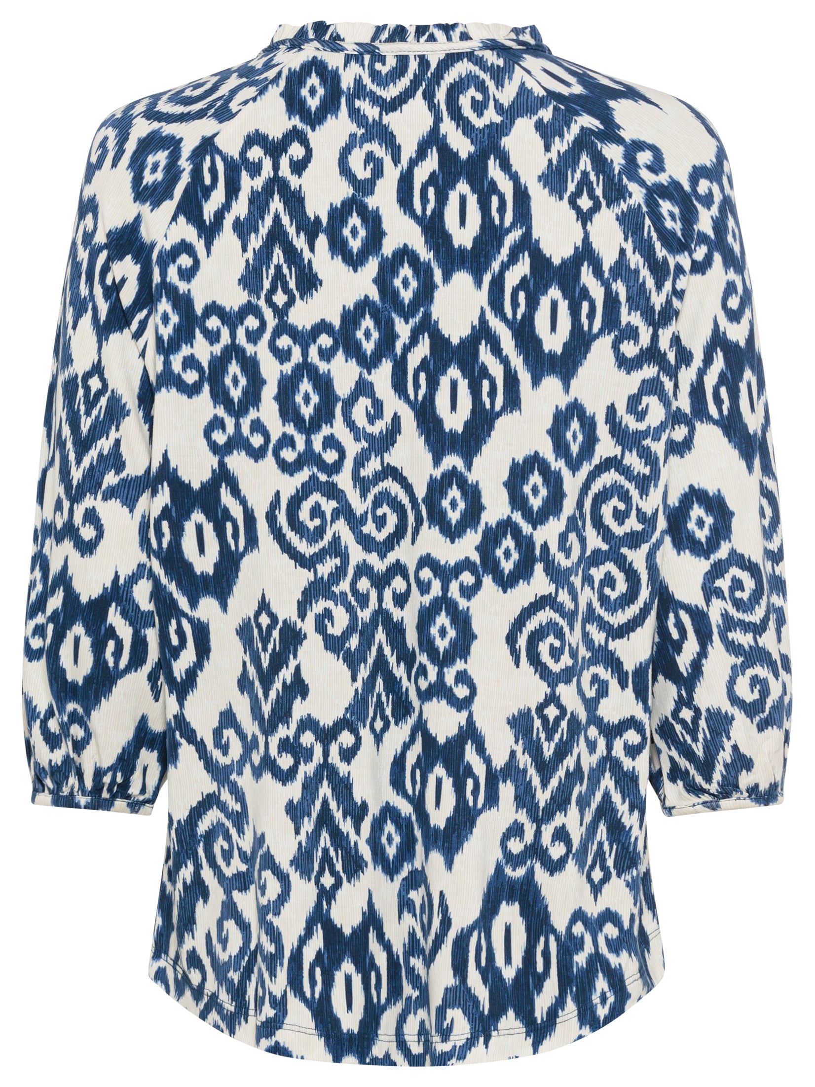 Olsen - Blue and Cream Print Blouse