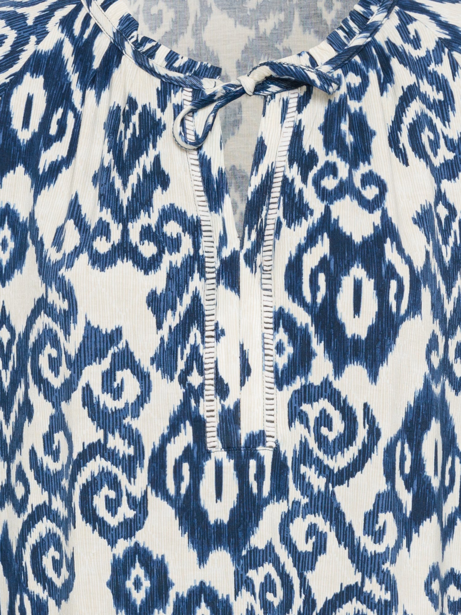 Olsen - Blue and Cream Print Blouse