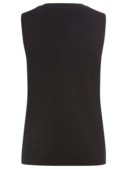 Olsen - Black Sleeveless Top with Trim