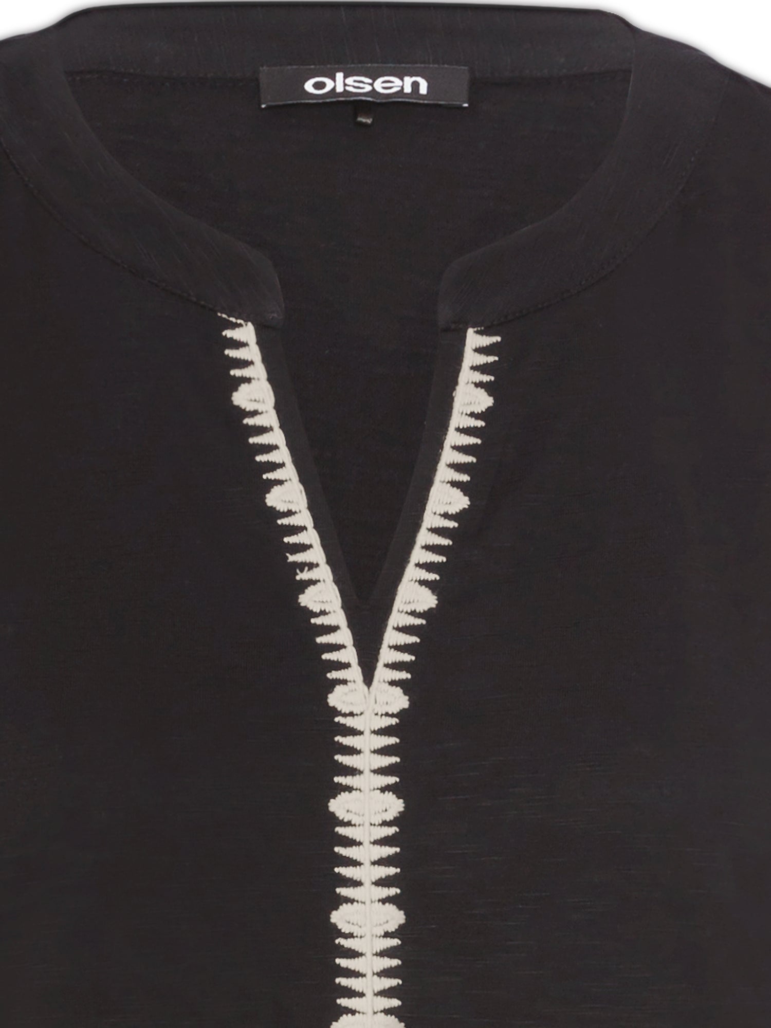 Olsen - Black Sleeveless Top with Trim